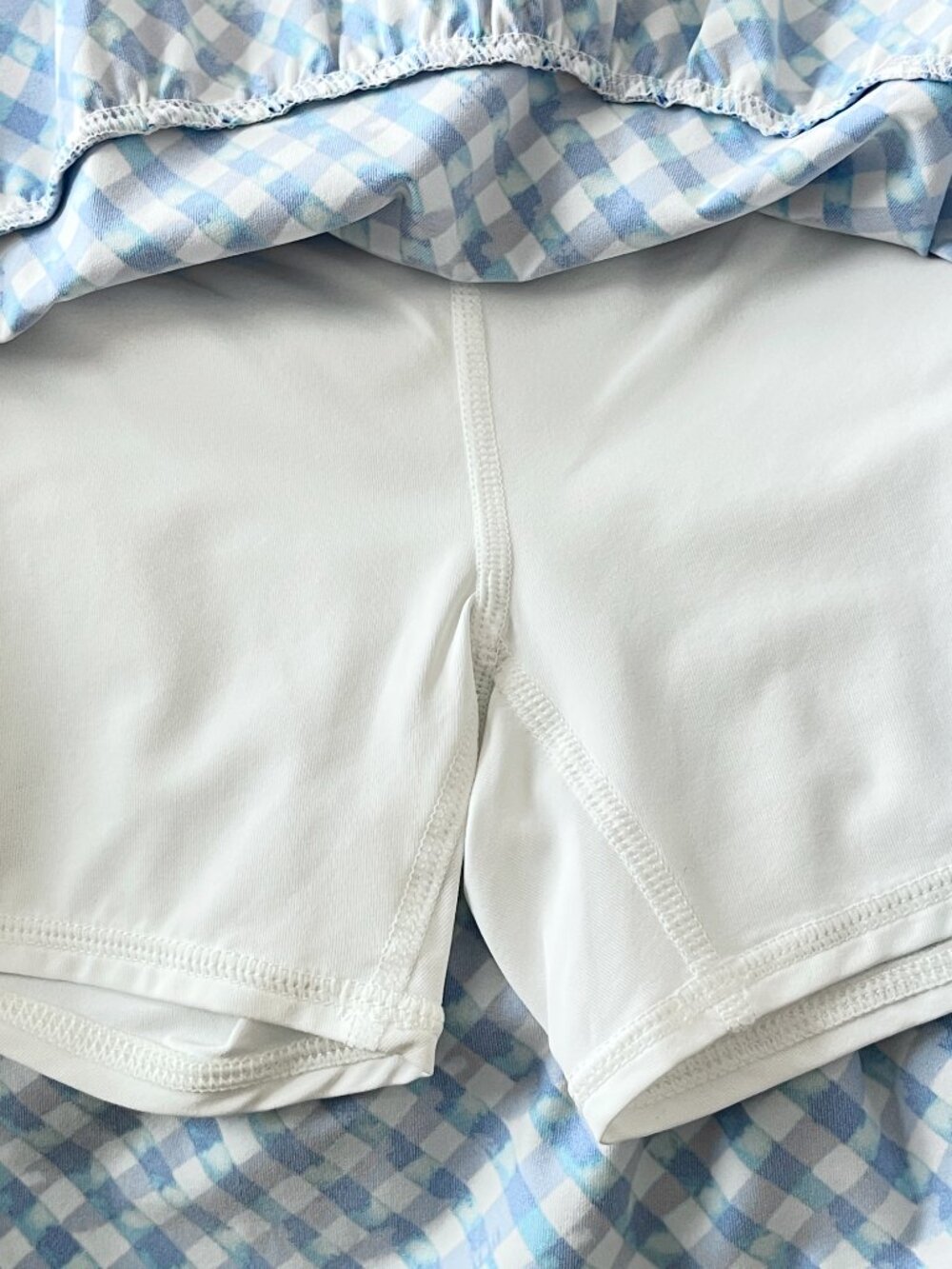 New Lilly Pulitzer Luxletic Skort Gardenia Skirt Shorts Boca Blue White Check XS - Picture 4 of 13